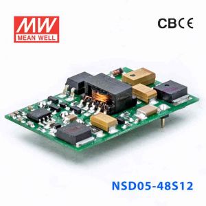 NSD05-48S12 5W  18~72V 输入 12V 稳压输出板上安装型明纬DC-DC变换电源