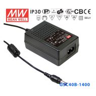 GSC40B-1050   40W   19~38V  1050mA  恒流输出带PFC功能塑壳外置桌面型LED专用适配器电源