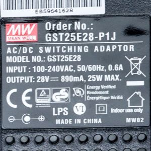 GST25E28-P1J 25W 28V0.89A高效能低空载损耗绿色节能欧规适配器