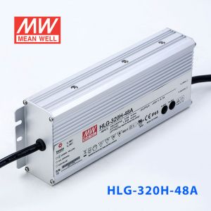 HLG-320H-48A  320W  48V 6.7A  强耐环境恒压+恒流PFC高效铝壳IP65防水LED电源(恒压恒流值可面板设定) 