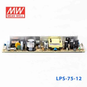 LPS-75-12  75W  12V 6.2A  单路输出无外壳窄条PCB板明纬开关电源