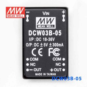 DCW03B-05  3W  18~36V  输入 ±5V  稳压双路输出明纬DC-DC转换模块电源