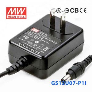 GS12U07-P1I 12W 7.5V1.6A 输出绿色能源明纬墙插电源适配器(美式插头) 
