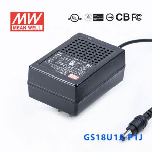 GS18U15-P1J 18W 15V1.2A 输出绿色能源明纬墙插电源适配器(美式插头) 