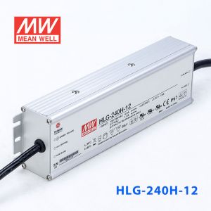 HLG-240H-12  192W  12V 16A 强耐环境恒压+恒流PFC高效铝壳IP67防水LED电源(引线接线) 