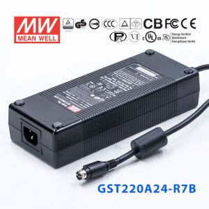 GST220A24-R7B 220W 24V9.2A高效能低空载损耗绿色节能桌上型适配器