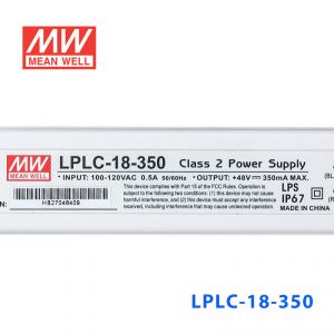 LPLC-18-350   18W   110V输入350mA恒流输出明纬牌IP67防水塑壳LED电源 
