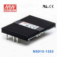NSD15-12S3  15W  9.4~36V 输入 3.3V 稳压输出板上安装型明纬DC-DC变换电源