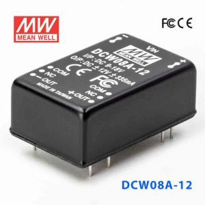 DCW08A-12  8W  9~18V  输入 ±12V  稳压双路输出明纬DC-DC转换模块电源