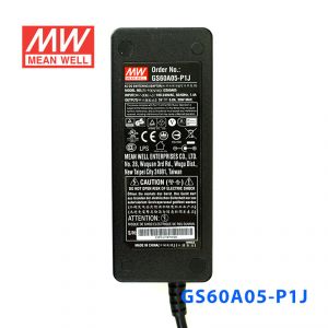 GS60A05-P1J 60W 5V6A 输出绿色能源明纬电源适配器(三线插口)