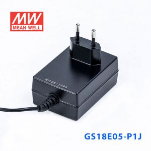 GS18E05-P1J 18W 5V3A 输出绿色能源明纬墙插电源适配器(欧式插头) 