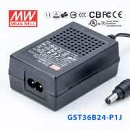 GST36B24-P1J 36W 24V1.5A高效能低空载损耗绿色节能桌上型适配器